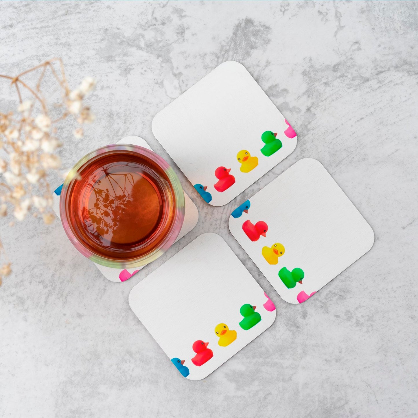 Coloured Rubber Ducks Coasters