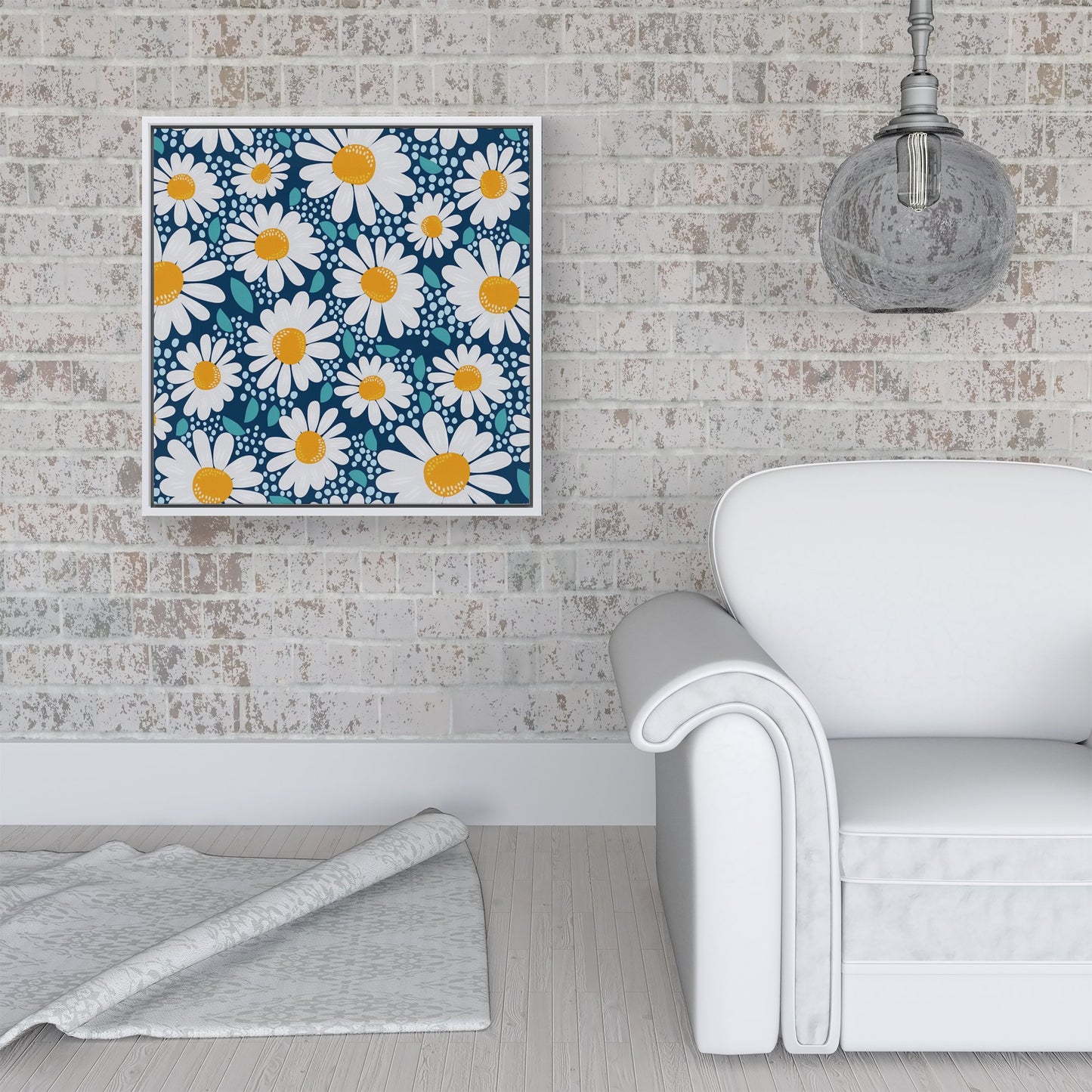 Camomile Flowers Framed Canvas