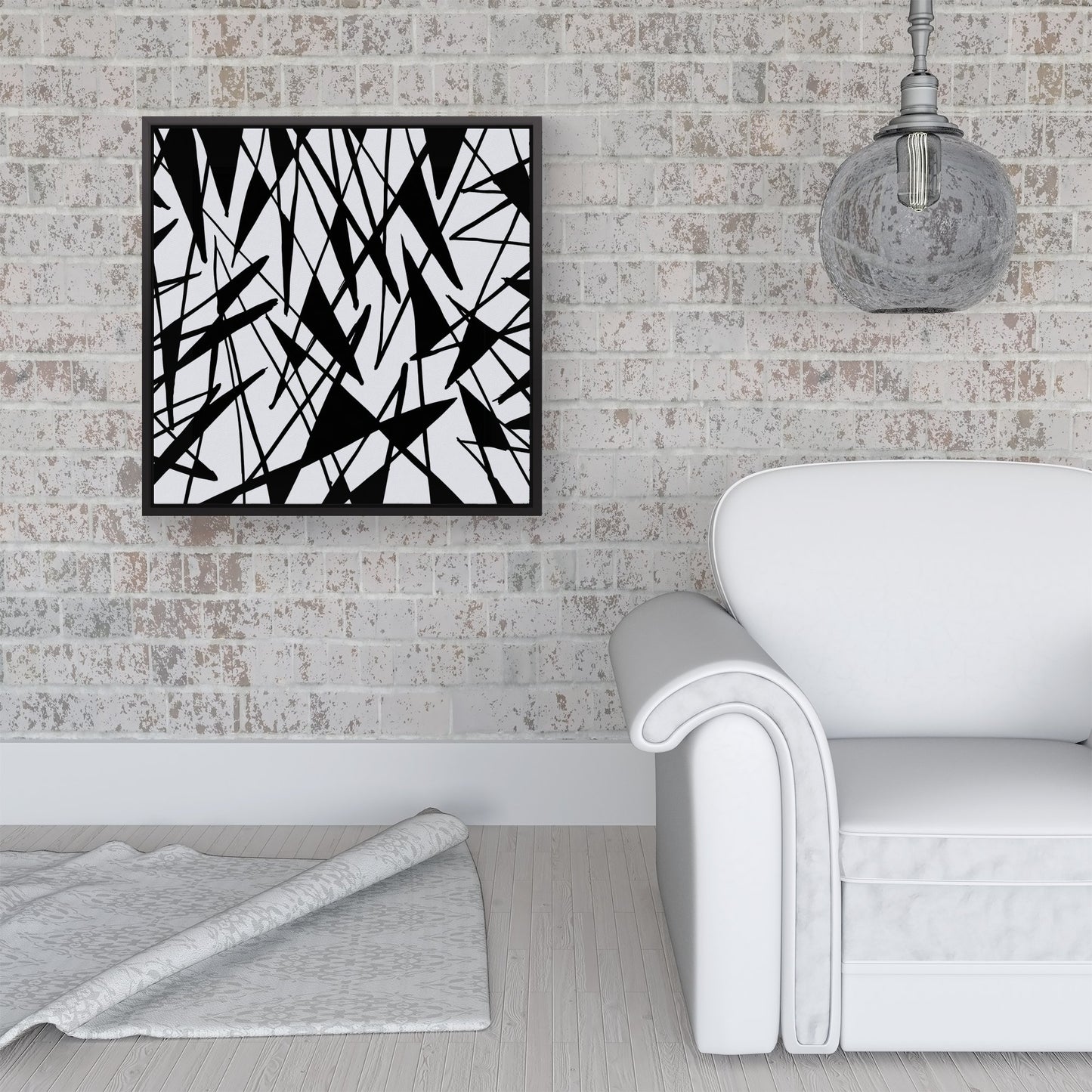 Brush Abstract Pattern Framed Canvas