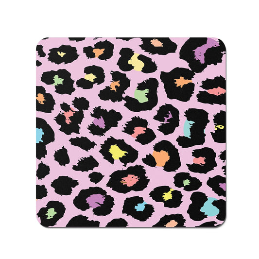 Pink Leopard Print Coasters
