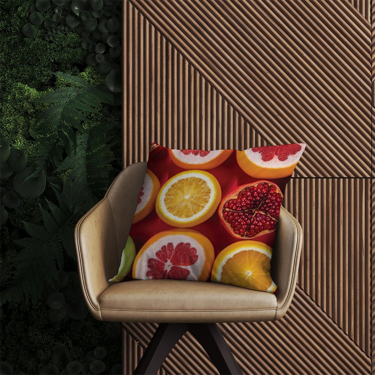 Citrus And Pomegranate Outdoor Cushion