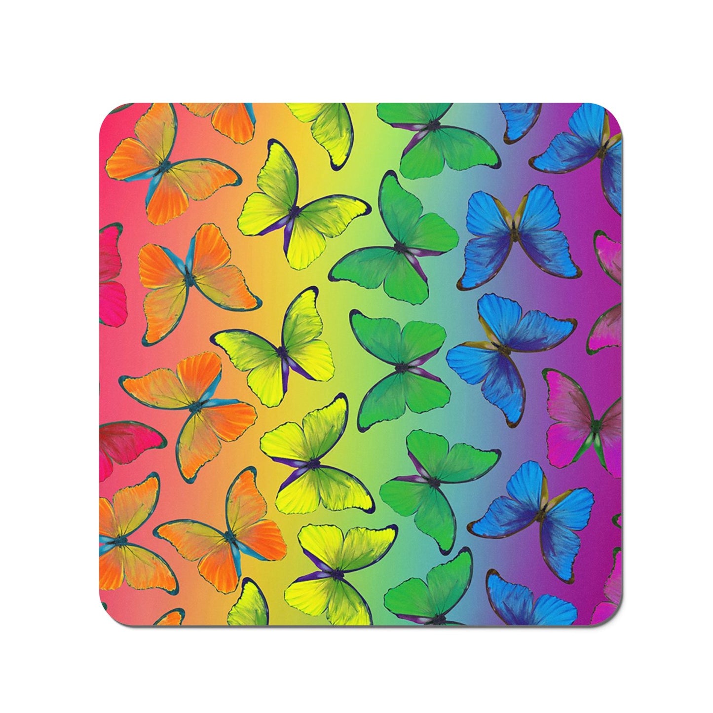 Multicoloured Butterfly Pattern Coasters