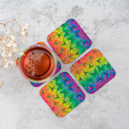 Multicoloured Butterfly Pattern Coasters