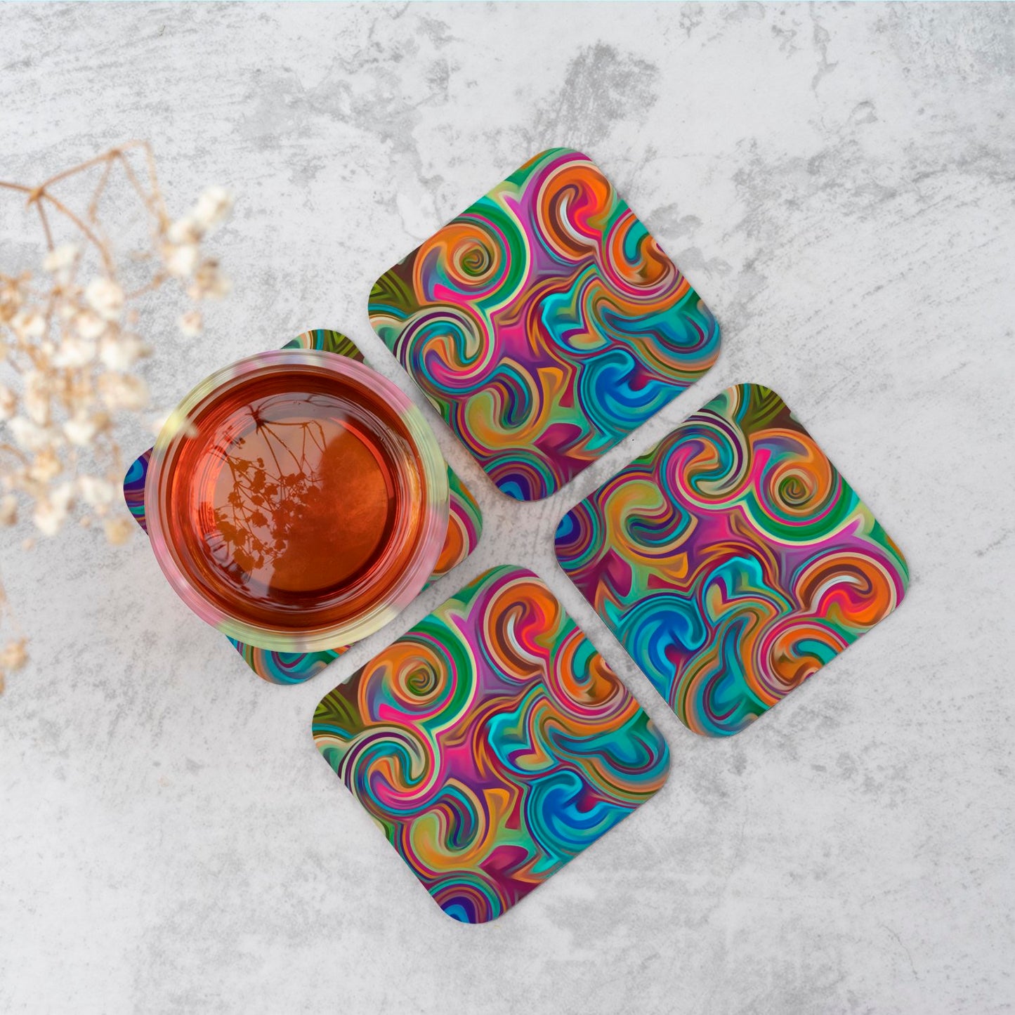 Colourful Wave Pattern Coasters