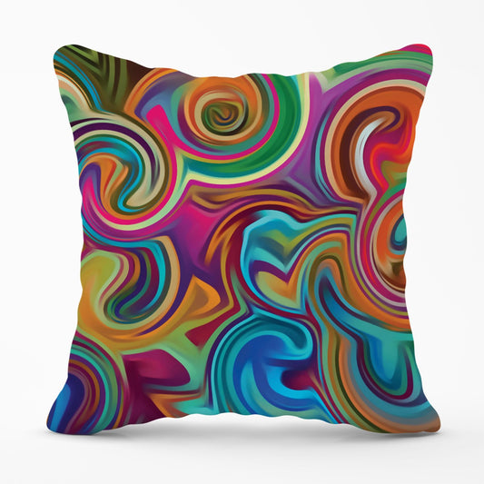 Colourful Wave Pattern Outdoor Cushion