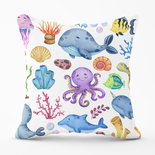 Children'S Sea Life Outdoor Cushion