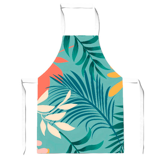 Abstract Bright Colorful Tropical Leaves Apron