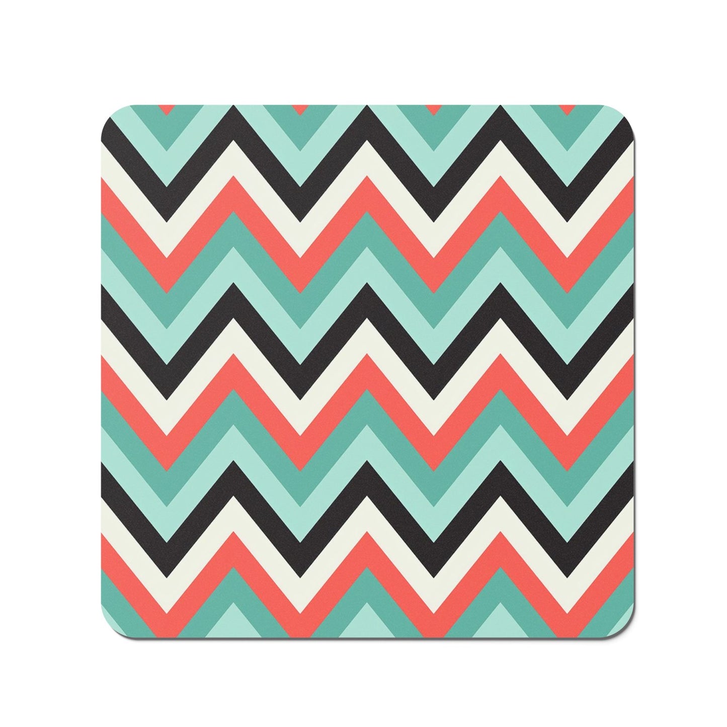 Geometric Colored Chevron Pattern Coasters