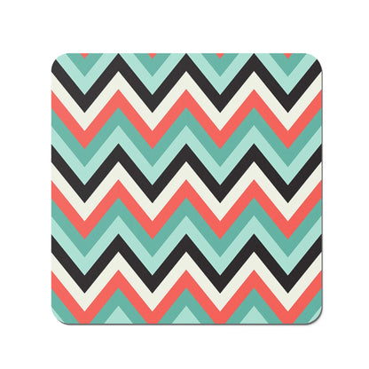 Geometric Colored Chevron Pattern Coasters