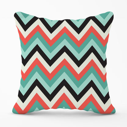 Geometric Colored Chevron Pattern Outdoor Cushion