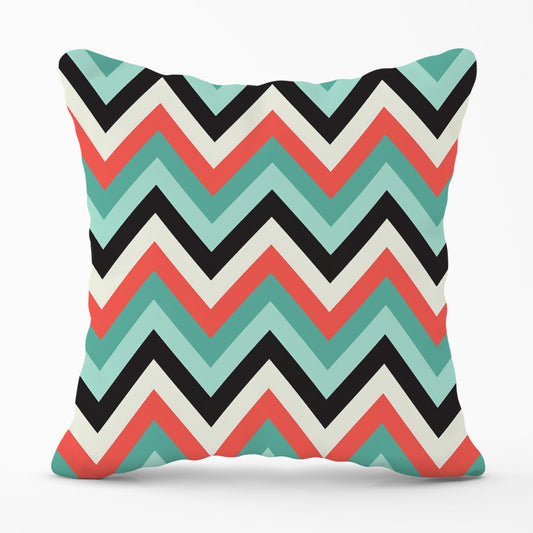 Geometric Colored Chevron Pattern Outdoor Cushion
