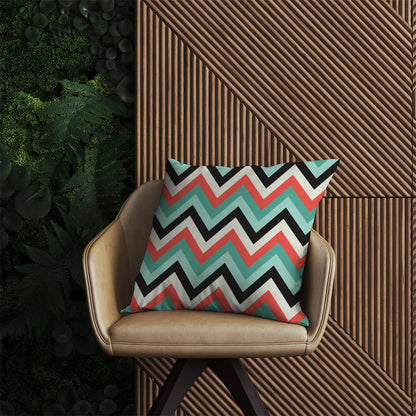 Geometric Colored Chevron Pattern Outdoor Cushion