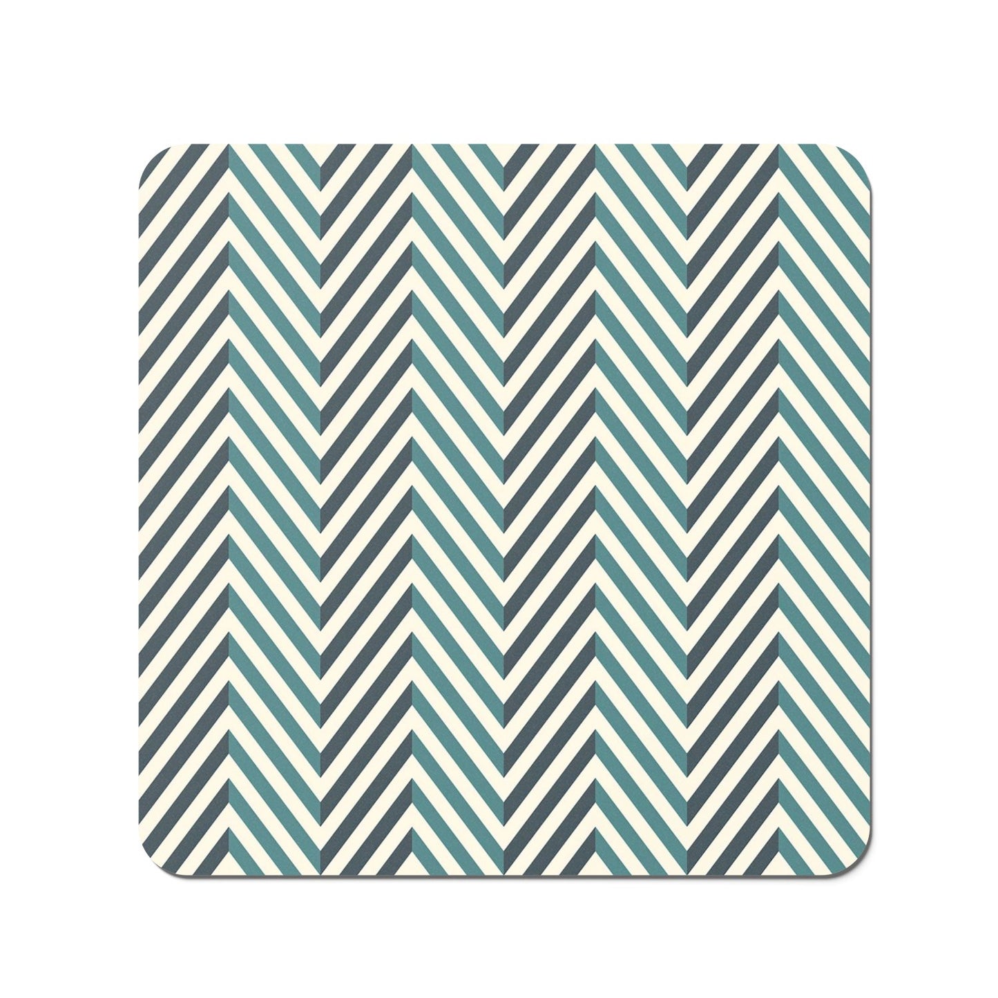 Geometric Herringbone Chevron Blues Coasters