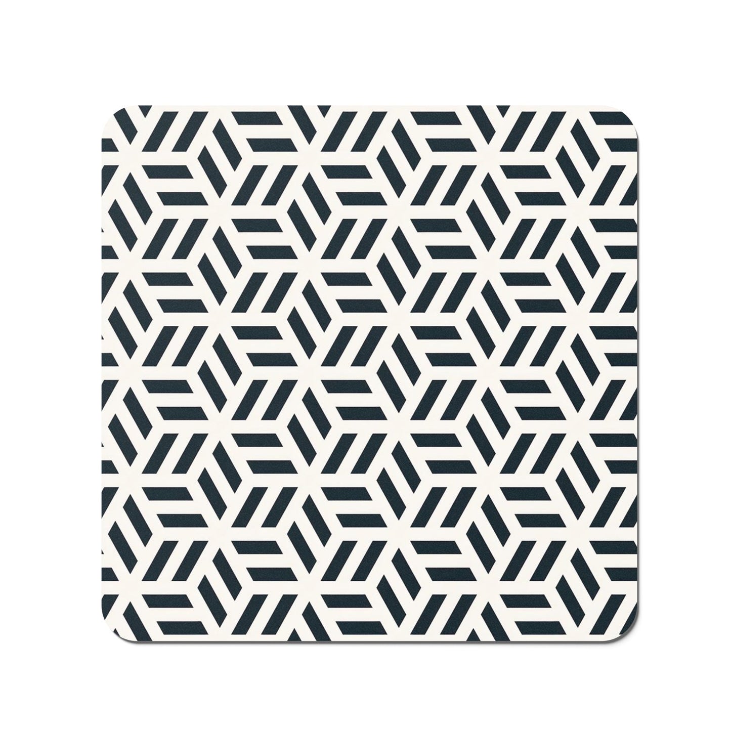 Geometric Monochrome Hexagonal Pattern Coasters