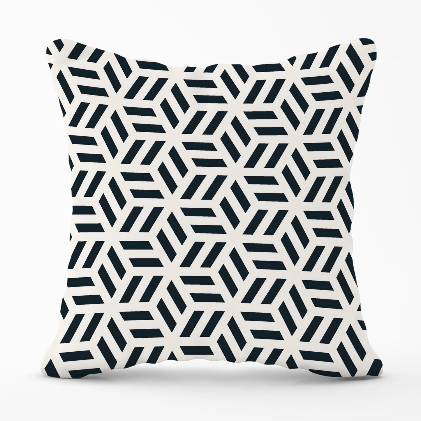 Geometric Monochrome Hexagonal Pattern Outdoor Cushion