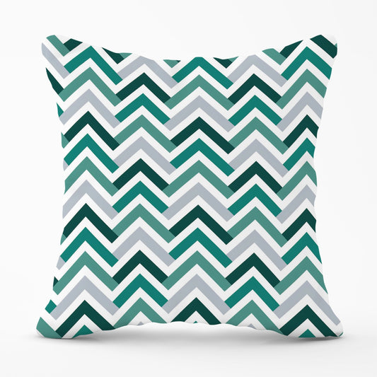 Retro Vintage Colored Chevron Pattern Outdoor Cushion