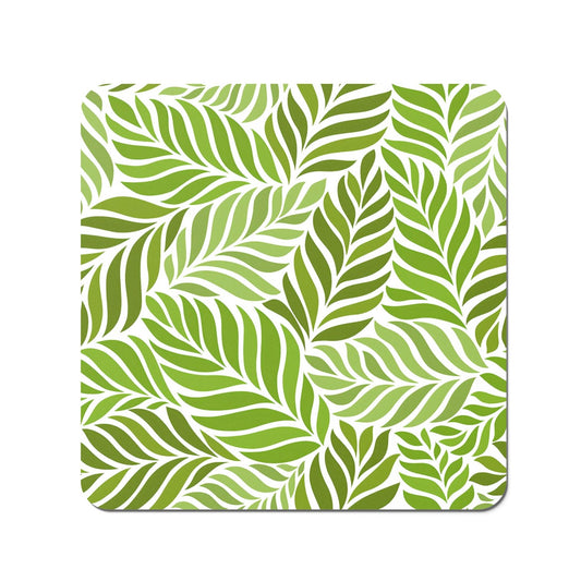 Green Leaf Pattern Coasters