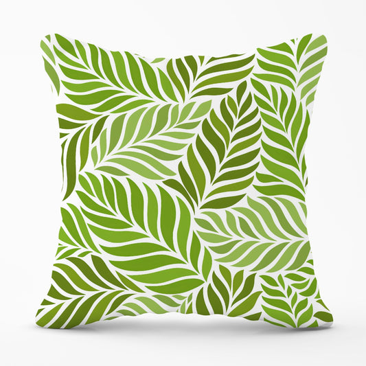 Green Leaf Pattern Outdoor Cushion