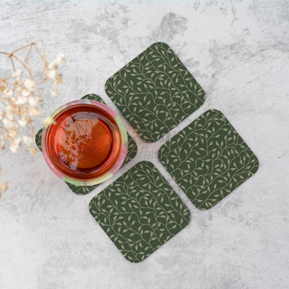 Green Shrub With Leaves Coasters