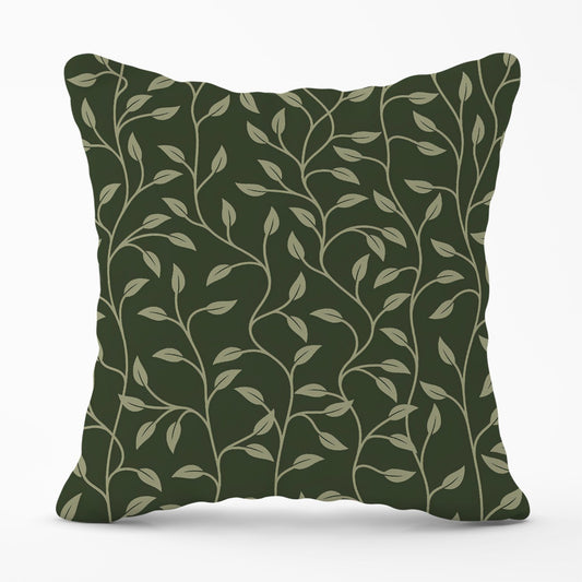 Green Shrub With Leaves Outdoor Cushion