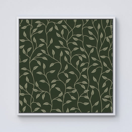 Green Shrub With Leaves Framed Canvas