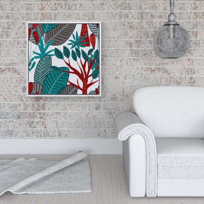 Jungle Exotic Summer Tropical Leaves Framed Canvas