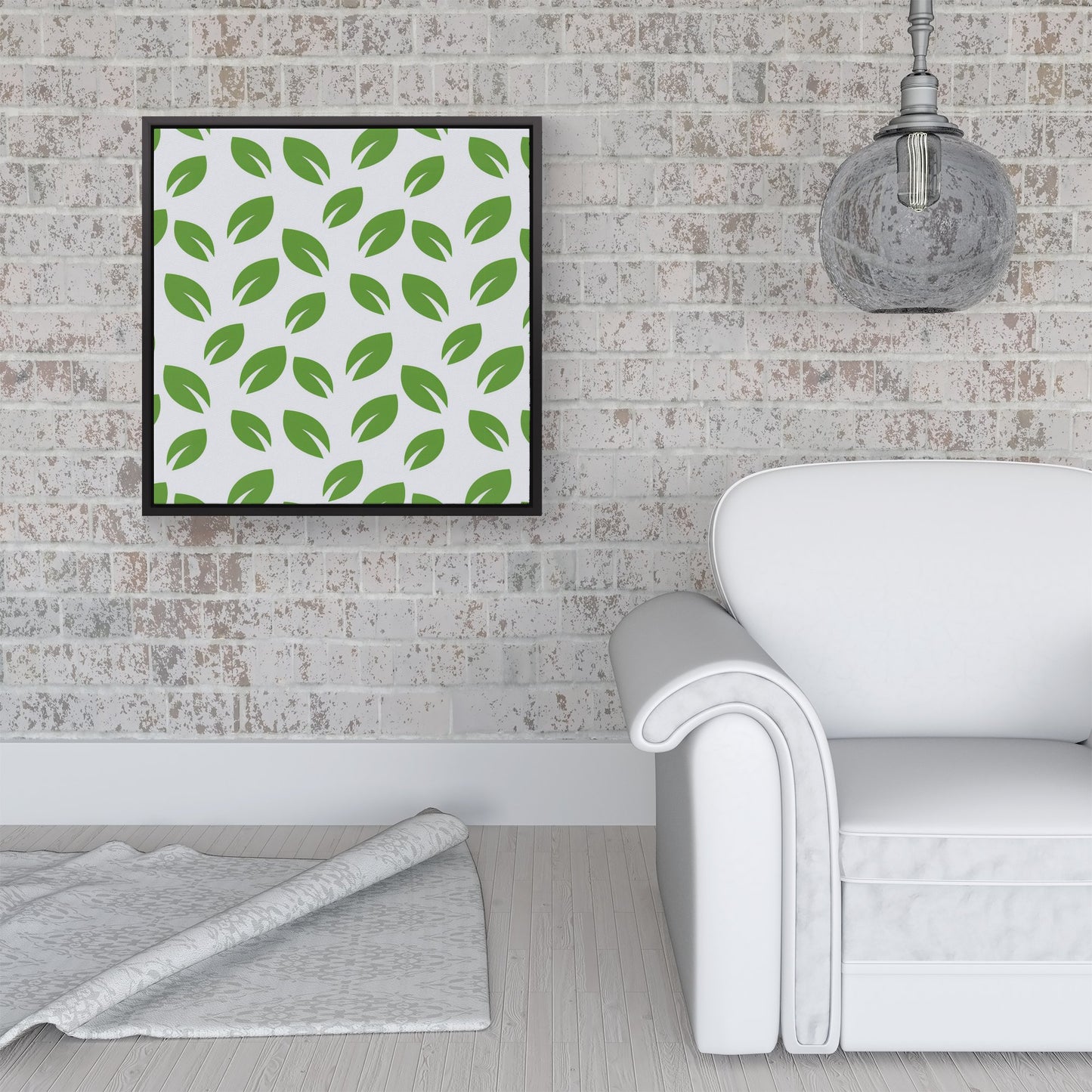 Leaves Pattern Framed Canvas