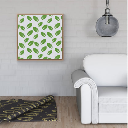 Leaves Pattern Framed Canvas