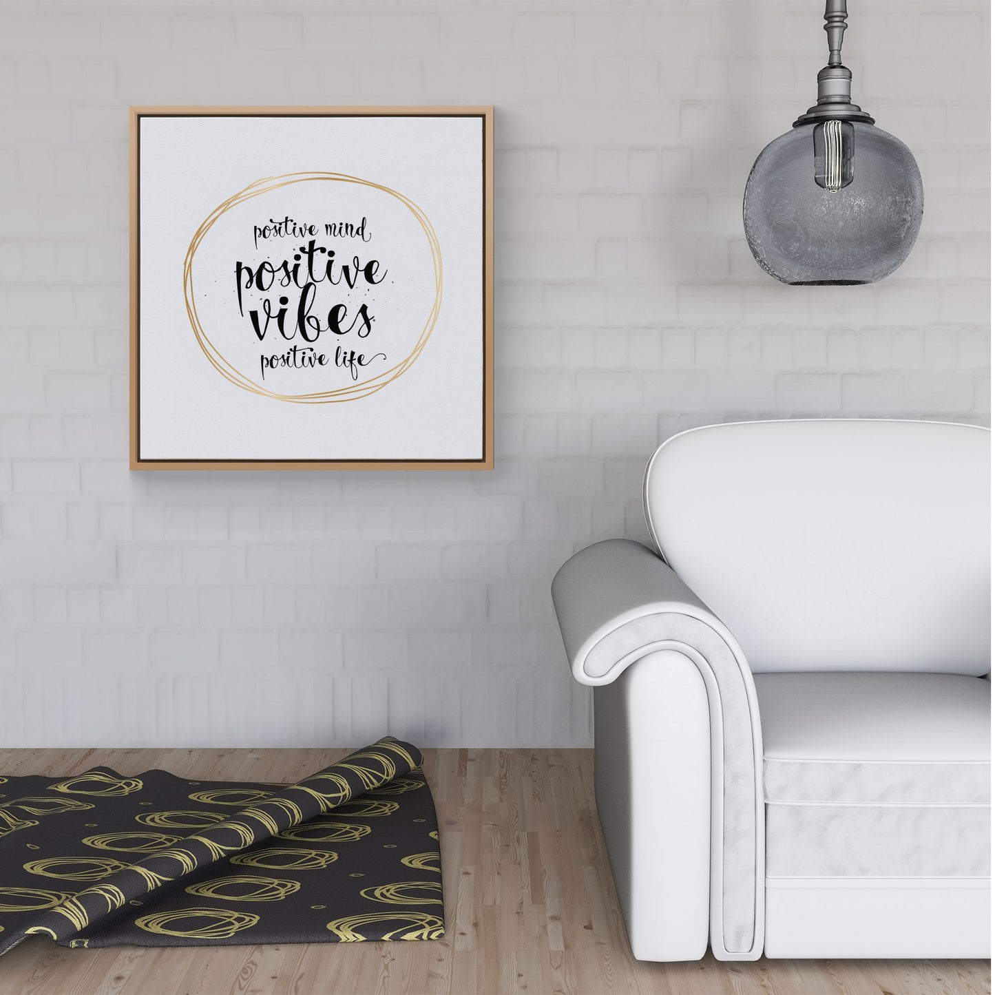 Positive Mind, Vibes, Life Framed Canvas