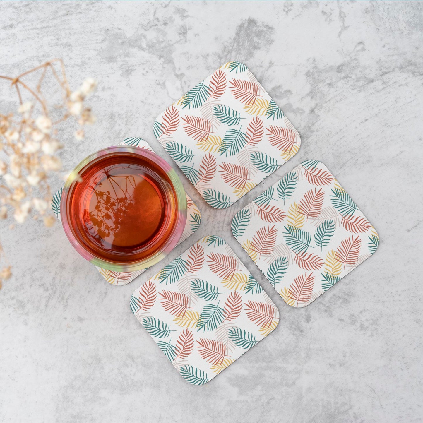 Palm Branches In Natural Colors Coasters