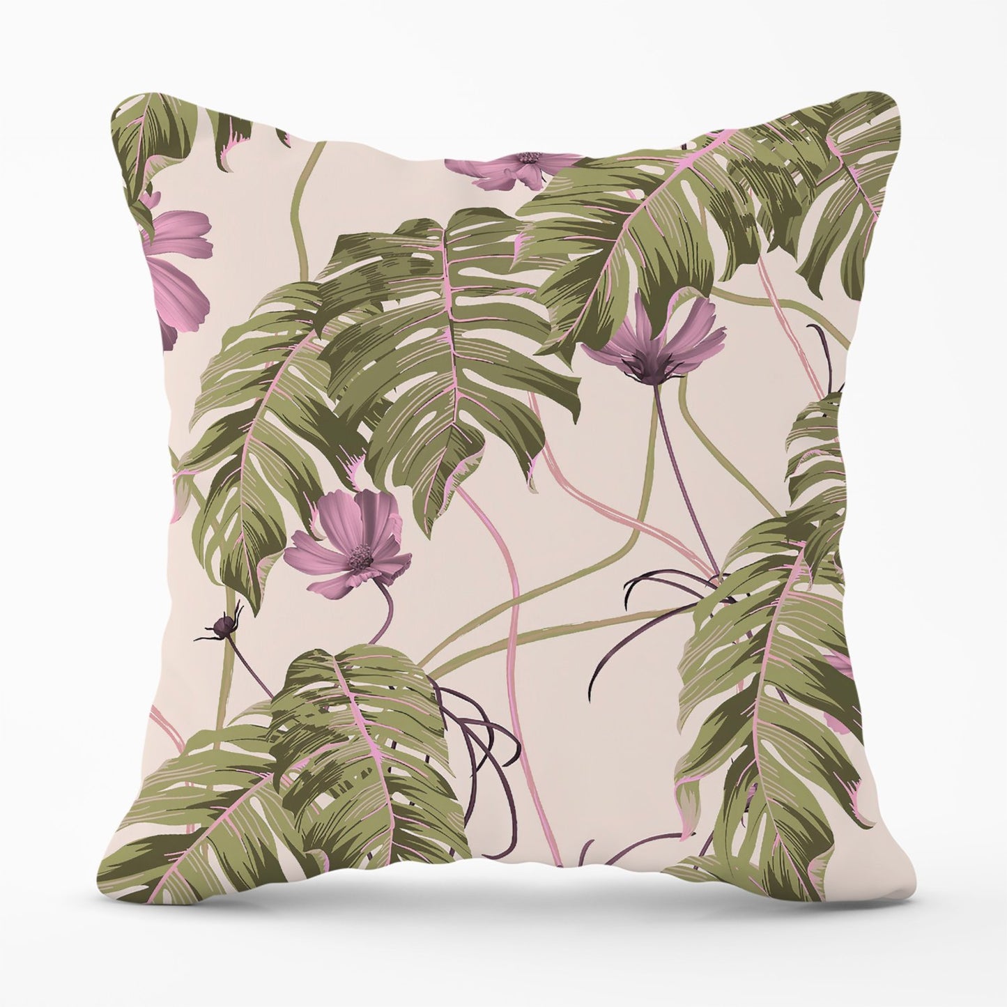 Pink Cosmos Flowers Outdoor Cushion