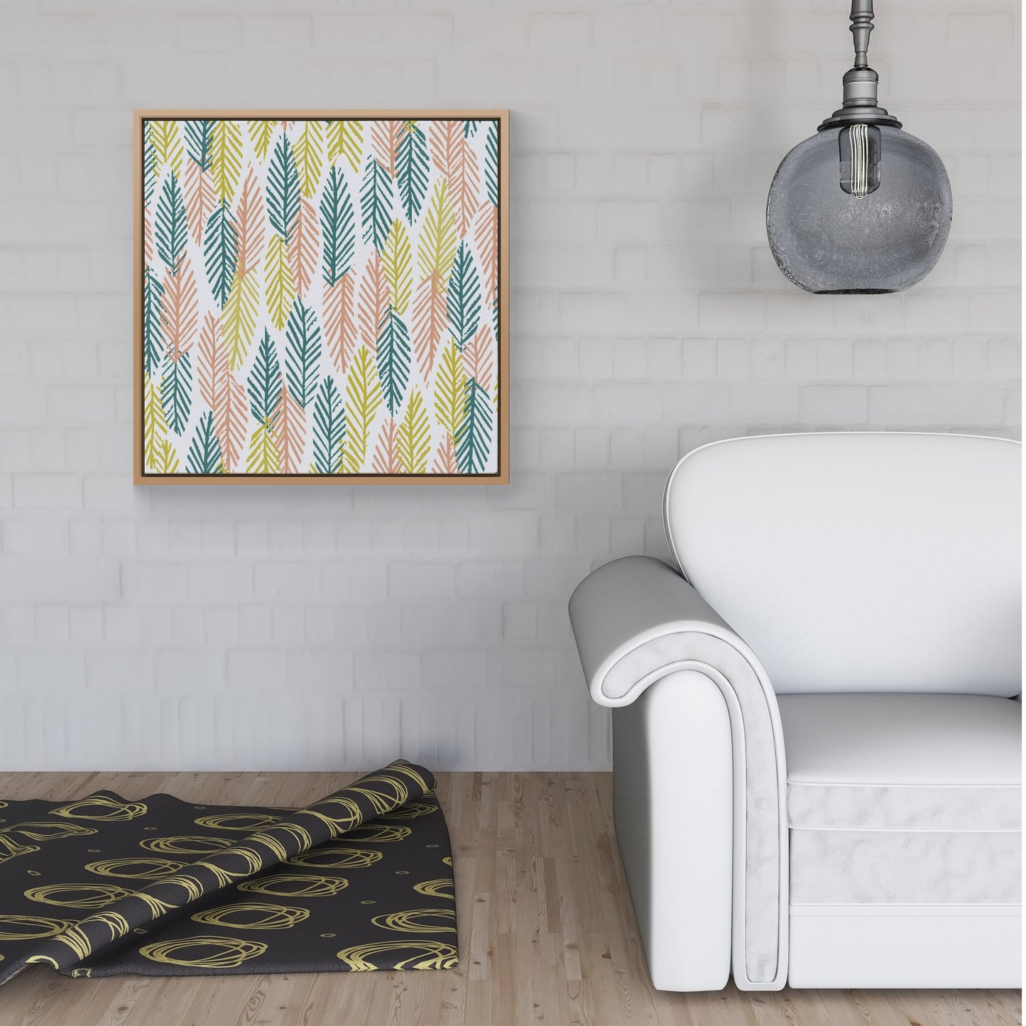 Scandinavian Style Foliage Framed Canvas