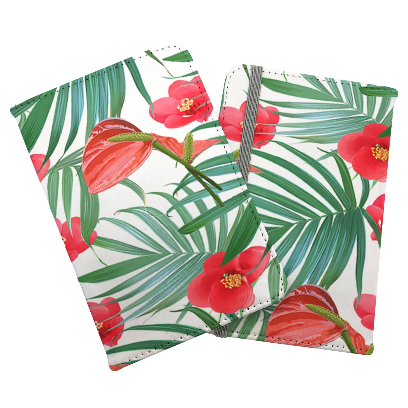 Tropical Flowers And Palm Leaves Hawaiian Passport Cover