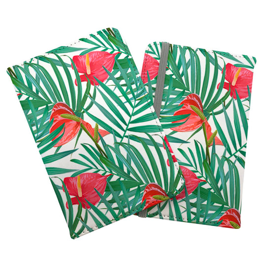 Tropical Flowers And Palm Leaves Passport Cover