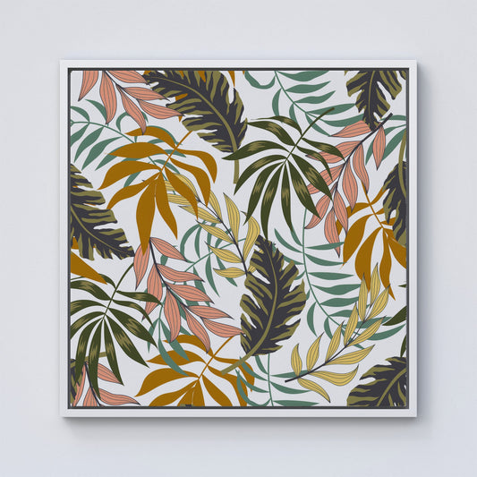 Tropical Leaves Framed Canvas