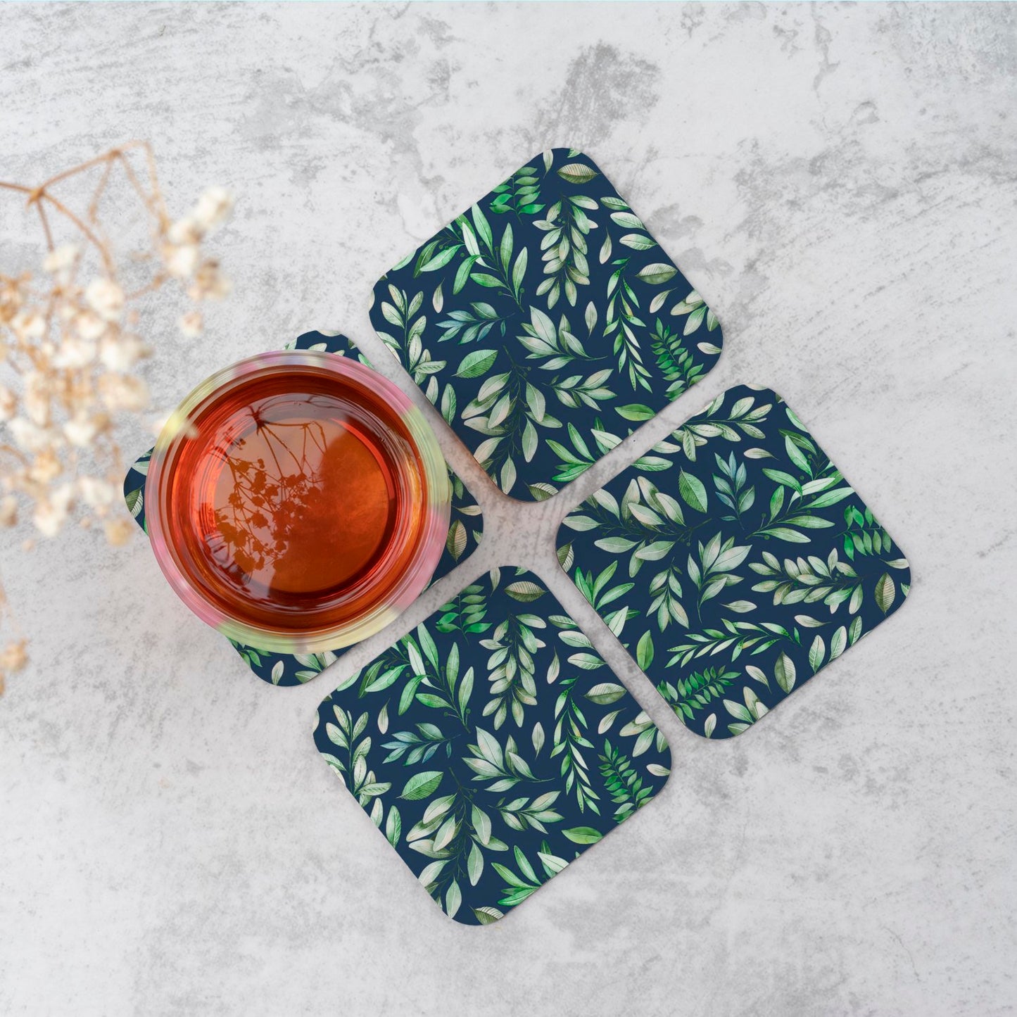 Watercolor Leaves Coasters