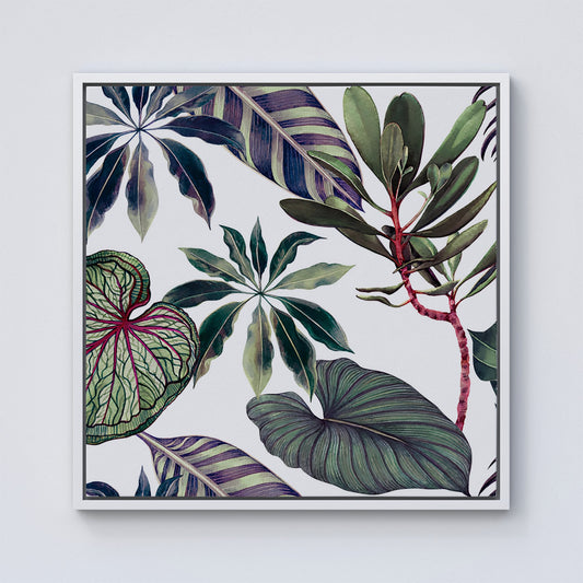 Watercolor Tropical Leaf Framed Canvas