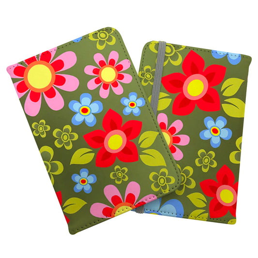 Red And Blue Flowers Passport Cover