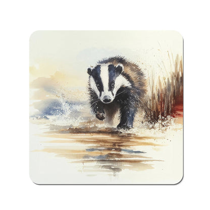 Wading Badger Watercolour Coasters