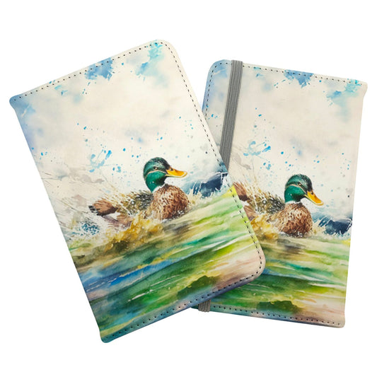 Splashing Mallard Watercolour Passport Cover