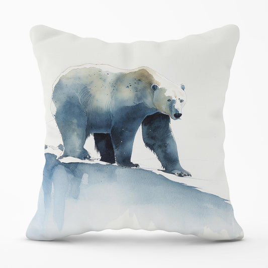 Polar Bear Watercolour Outdoor Cushion