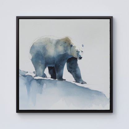 Polar Bear Watercolour Framed Canvas