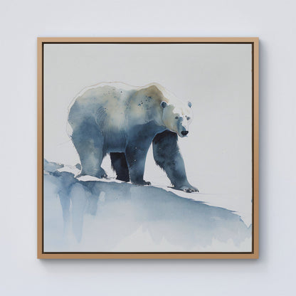 Polar Bear Watercolour Framed Canvas