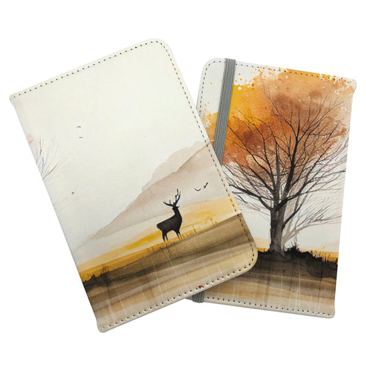 Autumn Landscape Stag Watercolour Passport Cover