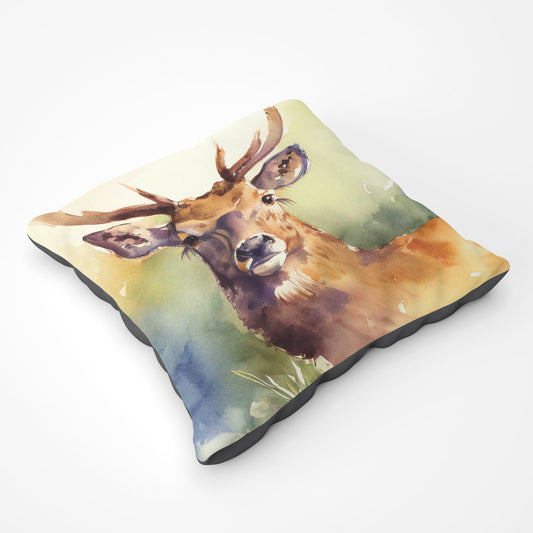 Splendid Stag Watercolour Floor Cushion