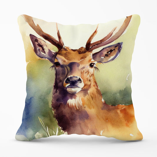 Splendid Stag Watercolour Outdoor Cushion