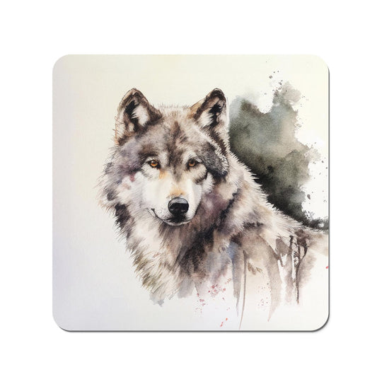 Loyal Wolf Watercolour Coasters