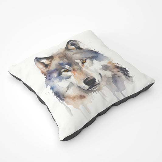Wolf Watercolour Floor Cushion