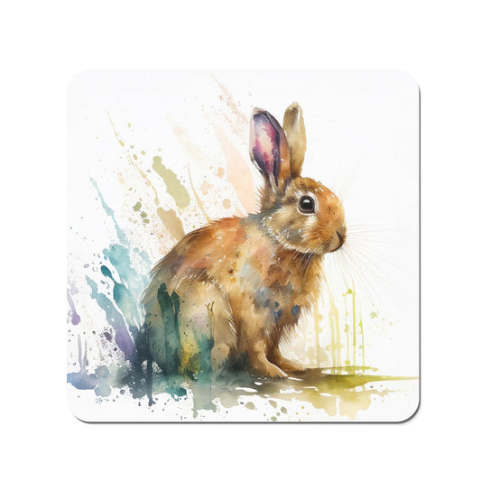 Rabbit Splash Watercolour Coasters