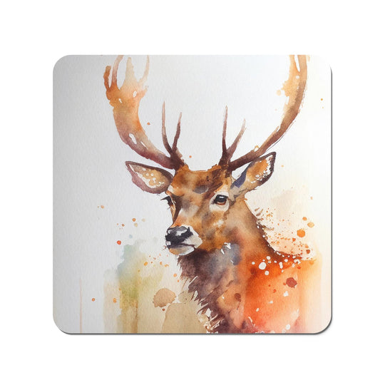 Majestic Stag Watercolour Coasters